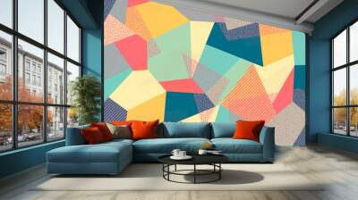 Creative geometric colorful background with patterns. Collage. Design for prints, posters, cards, etc. Vector. Wall mural