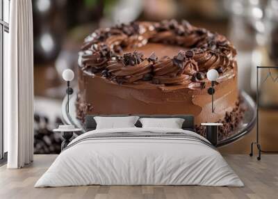 Chocolate Cake with Chocolate Chips Wall mural