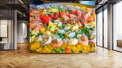 Delicious Seafood Paella Wall mural