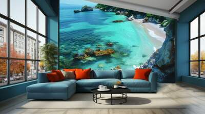 View of the Coastal Coast sea and mountains. Wall mural