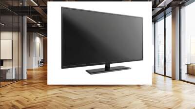 A black flat screen television is turned off Wall mural