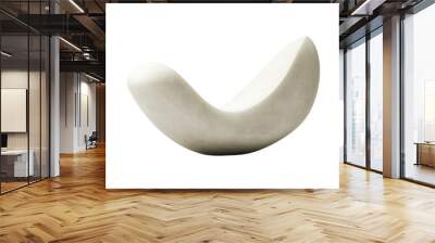 Minimalistic, smooth white curved sculpture. Abstract art piece isolated on transparent background. showcasing modern design and elegance. Wall mural