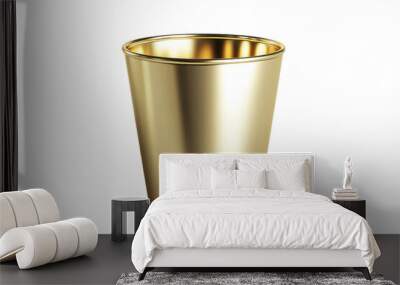 Sleek gold metallic container with reflective surface, perfect for decor or as a stylish functional item in modern interiors. Wall mural