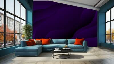 Dark purple abstract wave background for presentations, banners, posters, flyers, greeting cards etc Wall mural