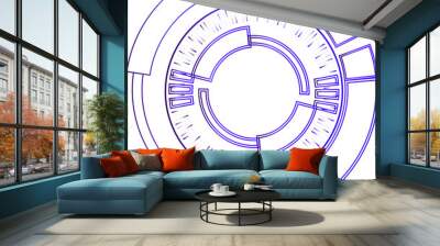 Christmas festival tech circle signal interface futuristic technology icon element abstract background illustration Wall mural