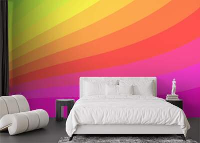 Rainbow rays curve sunburst multicolored with abstract background texture wallpaper pattern seamless vector illustration art graphic design modern style  Wall mural