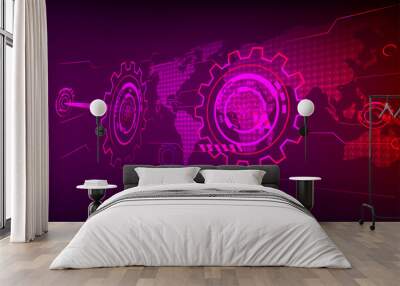 World engineering technology internet online global communication digital abstract backgrounds vector illustration Wall mural