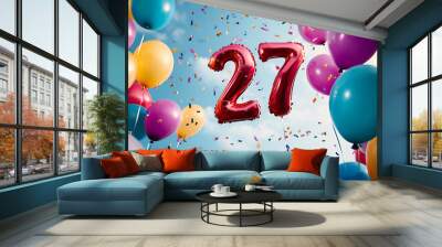 Happy 27th Birthday Wall mural