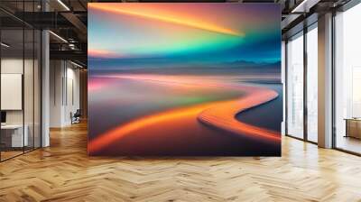 rainbow on the road Wall mural