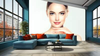     Beautiful Young Woman with Clean Fresh Skin look away .Girl beauty face care. Facial treatment . Cosmetology , beauty and spa . 
 Wall mural