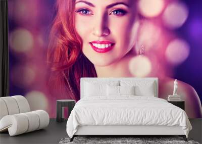 beautiful girl in a shining light Wall mural