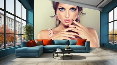 Fashion Beauty Model Girl. Manicure and Make-up Wall mural