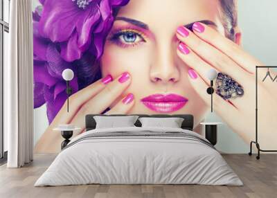 pink make up Wall mural