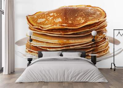 pancakes for breakfast on a transparent background Wall mural