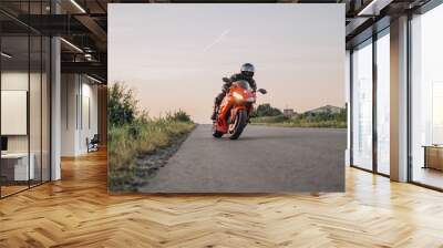 motorcycle on the road Wall mural