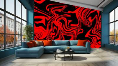 abstract seamless pattern. mix of red and black colors. liquid substance background. Red liquid marble pattern texture background. modern background design with luxury cloth or liquid wave. Wall mural