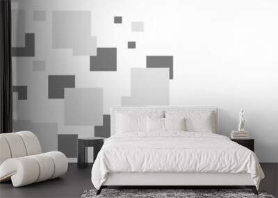 Abstract technology of squares concept. vector illustration background. Cover or splash template photograph composition. Abstract grey square shape with futuristic concept Embossed papercut background Wall mural