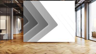 White and gray square and polygon minimal overlapping layer banner background. White square and polygon minimal overlapping layer banner background. modern and seamless retro pattern . Wall mural