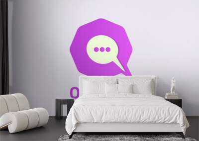 Chat app logo with octagon shape and letter Q. Wall mural