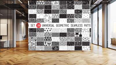 100 universal different geometric seamless patterns Wall mural