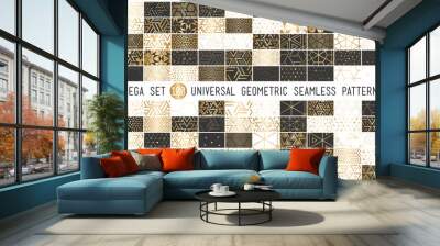 100 Universal gradient golden geometric vector seamless patterns Wall mural