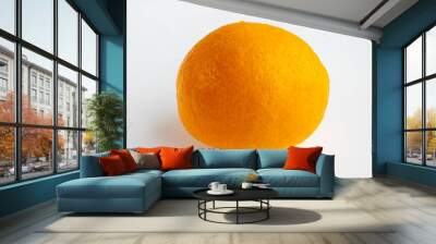 An orange lies on a white background. Harvest Wall mural