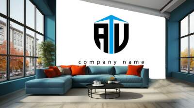 AU shield creative latter logo vector Wall mural