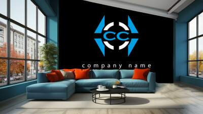 CC creative polygon with circle latter logo design vector Wall mural