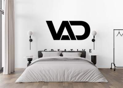 creative three latter VAD logo design Wall mural