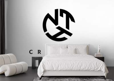 NTH circle three letter logo vector Wall mural