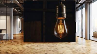 A closeup of a vintage Edison bulb Wall mural