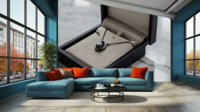 A sleek minimalist locket set box Wall mural