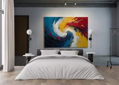 modern living room with abstract painting Wall mural