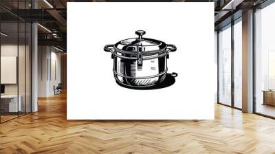 Vintage Pressure cooker vector illustration. Wall mural