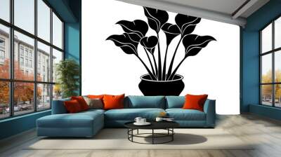 calla lily flower silhouette vector illustration Wall mural