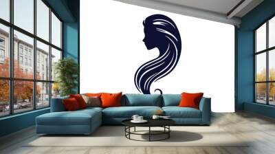 Creative Women Hairstyle vector silhouette Wall mural