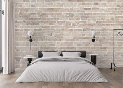 Brick wall beige stone panorama background Wall mural