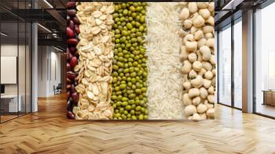 Cereals and legumes food background Wall mural