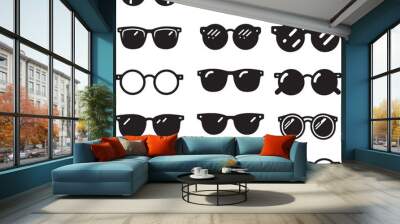 Sunglass Set Vector silhouette illustration logo art Wall mural