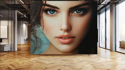 Beautiful woman with a soft expression Wall mural