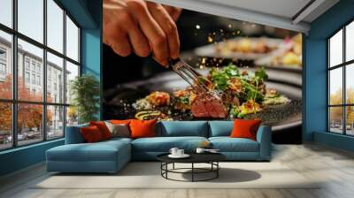 Chef's expertise in food pairings  Wall mural