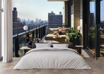 Contemporary urban balcony idea Wall mural