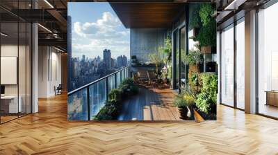 Contemporary urban balcony ideas Wall mural