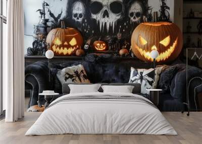 Halloween home living room setup  Wall mural