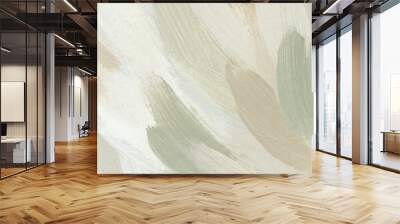 Art texture with paint brush strokes. Abstract acrylic background in earthy neutral colors Wall mural