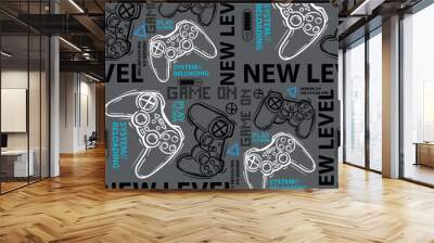 Seamless bright pattern with joysticks. gaming cool print for boys and girls. Suitable for textiles, sportswear, web
 Wall mural