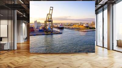 The view from a cruise ship of terminal at Port Everglades, in Ft. Lauderdale, Florida Wall mural