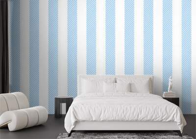 Blue white striped fabric texture seamless pattern Wall mural