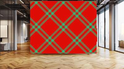 Check textile plaid. Pattern seamless fabric. Vector texture background tartan. Wall mural