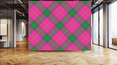 Check textile tartan. Texture vector fabric. Pattern plaid seamless background. Wall mural